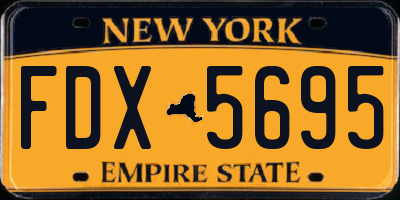 NY license plate FDX5695