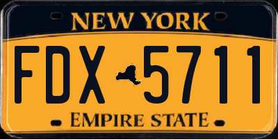 NY license plate FDX5711