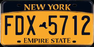 NY license plate FDX5712