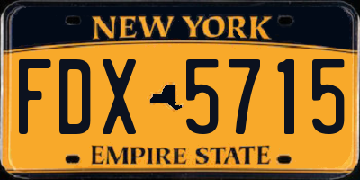 NY license plate FDX5715