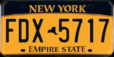 NY license plate FDX5717