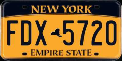 NY license plate FDX5720