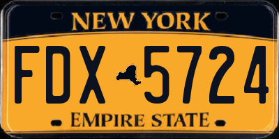 NY license plate FDX5724