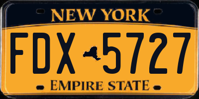 NY license plate FDX5727