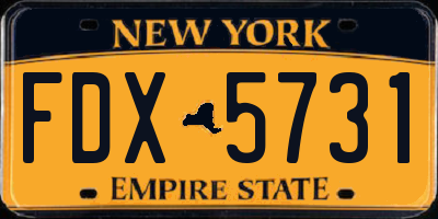 NY license plate FDX5731