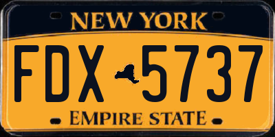 NY license plate FDX5737