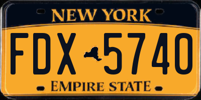 NY license plate FDX5740