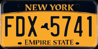 NY license plate FDX5741