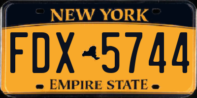 NY license plate FDX5744