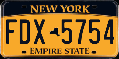 NY license plate FDX5754