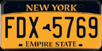 NY license plate FDX5769