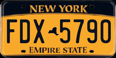 NY license plate FDX5790