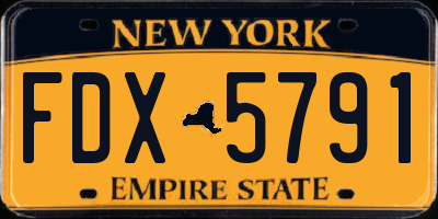 NY license plate FDX5791