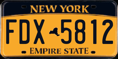 NY license plate FDX5812