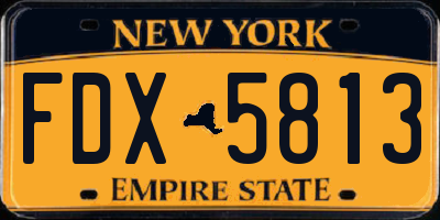 NY license plate FDX5813
