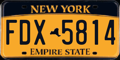 NY license plate FDX5814