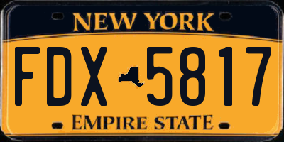 NY license plate FDX5817