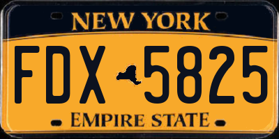 NY license plate FDX5825