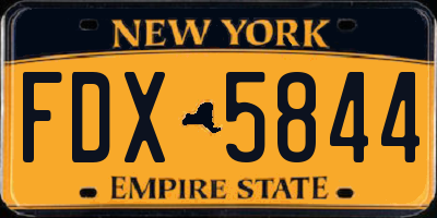 NY license plate FDX5844