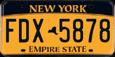 NY license plate FDX5878