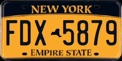 NY license plate FDX5879