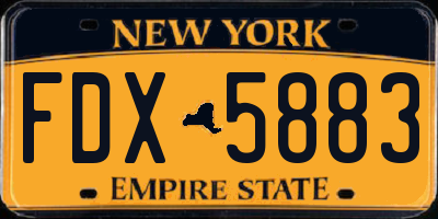NY license plate FDX5883
