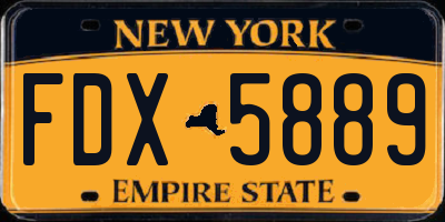 NY license plate FDX5889