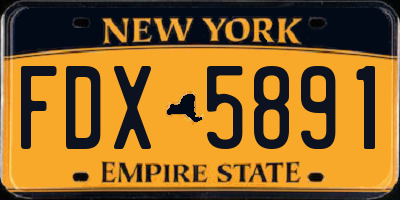 NY license plate FDX5891