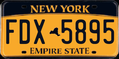 NY license plate FDX5895
