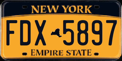 NY license plate FDX5897