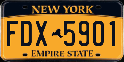 NY license plate FDX5901