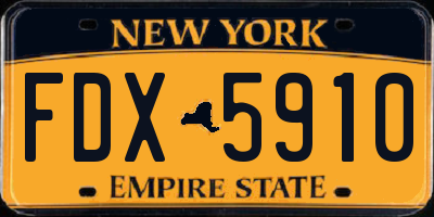 NY license plate FDX5910