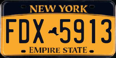 NY license plate FDX5913