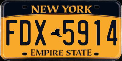 NY license plate FDX5914