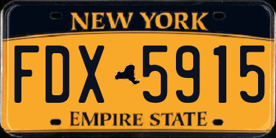 NY license plate FDX5915