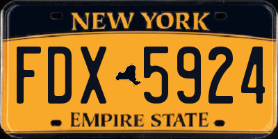 NY license plate FDX5924