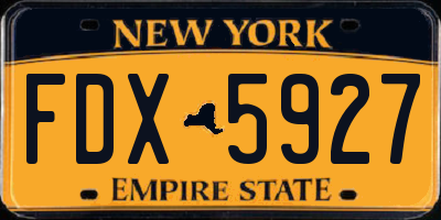 NY license plate FDX5927