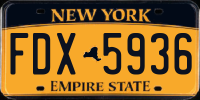 NY license plate FDX5936