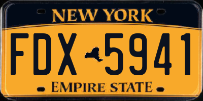 NY license plate FDX5941