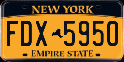 NY license plate FDX5950