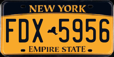 NY license plate FDX5956