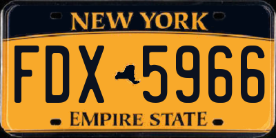 NY license plate FDX5966