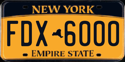 NY license plate FDX6000