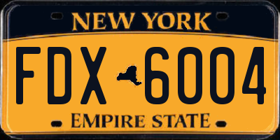 NY license plate FDX6004