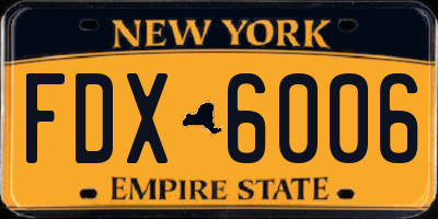 NY license plate FDX6006
