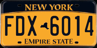 NY license plate FDX6014