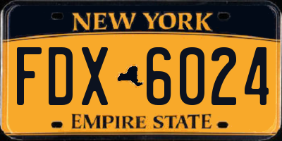 NY license plate FDX6024