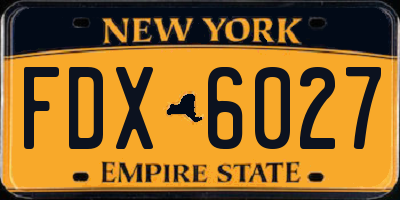 NY license plate FDX6027