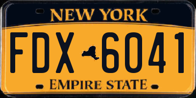 NY license plate FDX6041