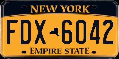 NY license plate FDX6042